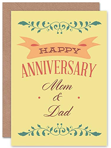 Wee Blue Coo WEDDING ANNIVERSARY HAPPY MARRIAGE MOM DAD ART GREETINGS GREETING CARD