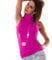 Lupetto Smanicato Donna Collo Alto Dolcevita Sottogiacca Top Maglia CC25[Fuxia]