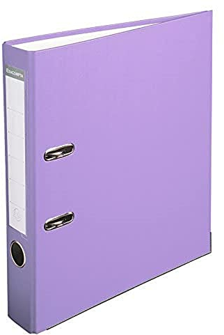 Exacompta 915417B Kunststoff-Ordner 5 cm schmal DIN A4 Kunststoffbezug außen Papierbezug innen Rückenschild austauschbar Ringordner Aktenordner Briefordner Büroordner Plastikordner lila