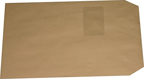 1000 Stück Versandtaschen Briefumschläge C4 A4 braun selbstklebend mit Fenster 229x324 mm SK
