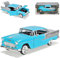 Motormax Chevrolet Chevy Bel Air Serie 2400C 1955 Coupe Blau Silber 1. Generation 1953-1957 1/24 Modell Auto mit individiuellem Wunschkennzeichen