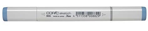 COPIC Sketch Marker Typ B - 95, Light Grayish Cobalt, professioneller Pinselmarker, mit einer Super-Brush-Spitze und einer Medium-Broad-Spitze