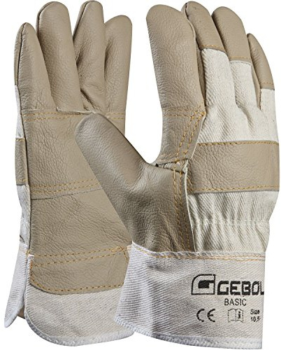 Arbeitshandschuh BASIC | Größe 10,5 (XL) | blau | Baustellenhandschuh aus Rinder-Leder | 1 Paar