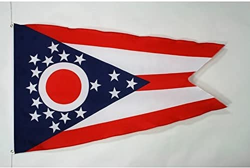 AZ FLAG - Flagge Ohio - 150x90 cm - Bundesstaat Ohio Fahne 100% Polyester mit Messing-Ösen - 110g