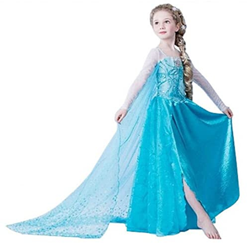 ELSA & ANNA Prinzessin Kleid Mädchen – Eiskönigin – Prinzessinnenkostüm – Mädchen Kleid für Partys, Geburtstage, Fasching, Karneval und Halloween – Prinzessin Kostüm 302