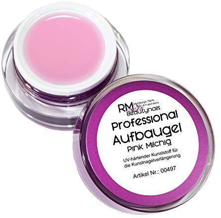 RM Beautynails Gel de construction UV professionnel Rose laiteux 15 ml
