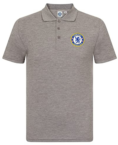 Chelsea Official Football Gift Mens Crest Polo Shirt Grey XXL