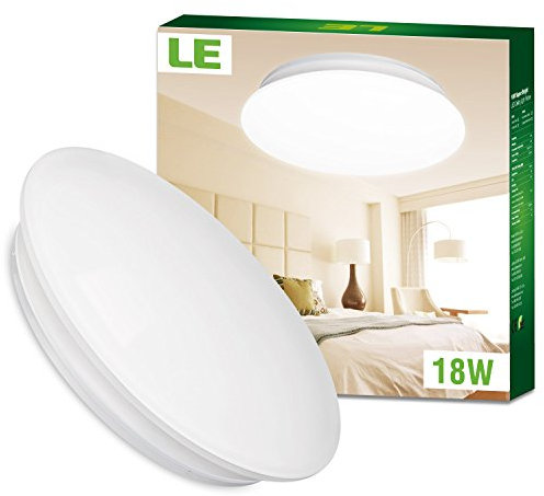 LE Deckenleuchte ersetzt 120W Glühbirne (40W Leuchtstoffröhre) 18W warmweiße Ø36cm 3000K 1450lm 120° Abstrahlwinkel LED Deckenlampe Deckenbeleuchtung im Wohnzimmer Schlafzimmer Esszimmer