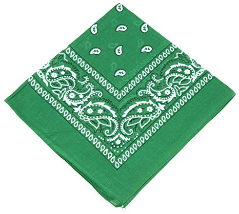 BOOLAVARD 1, 6, 9 oder 12 Stück Cowboy Bandanas Bandana mit original Paisley Muster,1er pack,Grün
