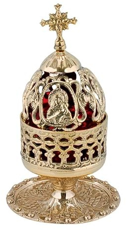 IconsGr Griechisch-christlich-orthodoxe Bronze-Tischlampe – 9580b