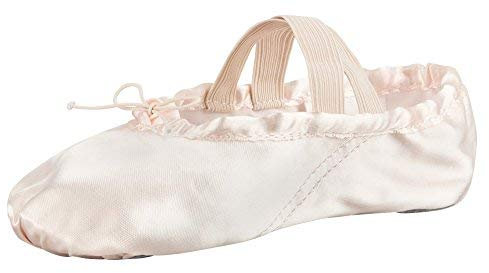 tanzmuster Ballettschuhe Mädchen - Sammy - Satin - Geteilte Ledersohle - Ballettschläppchen für Kinder - rosa, 27