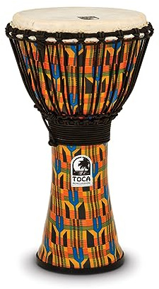 Toca SFDJ-10K Freestyle Rope Tuned 10-Inch Djembe - Kente Cloth