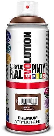 PINTYPLUS Aérosol de peinture EVOLUTION 520cc RAL 8011 Nut Brown