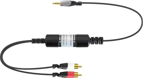 Pronomic ANE20-1.5JC Cable Eliminador de Ruido de Audio Jack/Cinch | 5dB (entrada y salida), 5 m, conector jack estéreo de 3, 5 mm a 2 conectores Cinch, Transformador en carcasa metálica robusta