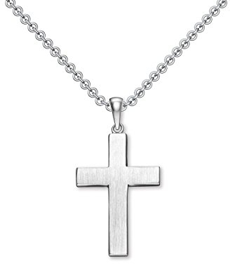 Kreuz Kette Silber 925 Kreuzkette + inkl. Luxusetui + Silberanhänger echt Silber Kreuzkette ohne Stein Kreuzanhänger Anhänger Kommunion Konfirmation Taufkette FF527 SS92545