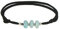 LES POULETTES BIJOUX - Bracciale Filo Nero e 3 Rondelle di Larimar e Due Perle Argento