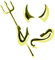 Incutex Autosticker Autoaufkleber Teufel Auto Logo car Sticker Devil Tuning, Gold