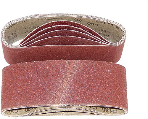 50 Stück Gewebe-Schleifbänder 75 x 533 mm Körnung je 10 x 40/60/80/120/180 für Bandschleifer