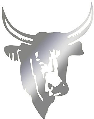 Aufkleber Logo Stier-Kopfteil selbstklebend – mehrere Farben erhältlich – 10 silber