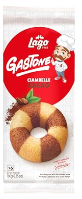 Gastone Lago Las meriendas de donuts de cacao 6 x 30 g, envueltas individualmente, merendinas suaves, sin aceite de palma