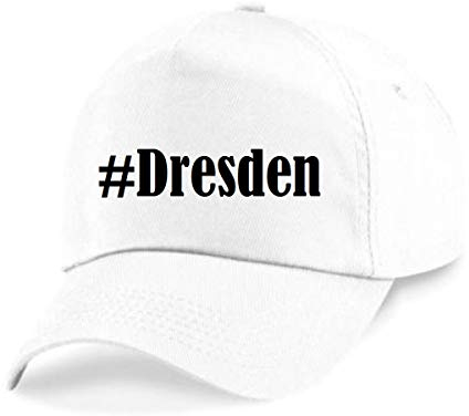 Reifen-Markt Base Cap Hashtag #Dresden Größe Uni Farbe Weiss Druck Schwarz