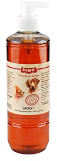 DIBO Lachsöl mit Pumpe, 6 x 500ml-Flasche, Ergänzungsfuttermittel für Hunde und Katzen, Futterzugabe, Barf