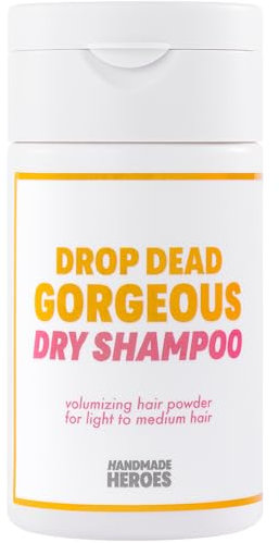 Drop Dead Gorgeous Non Aerosol Dry Shampoo Powder by Handmade Heroes | Volumizing hair powder | 100% Natural Vegan, Aerosol Free | For Light Hair and Blonde Hair