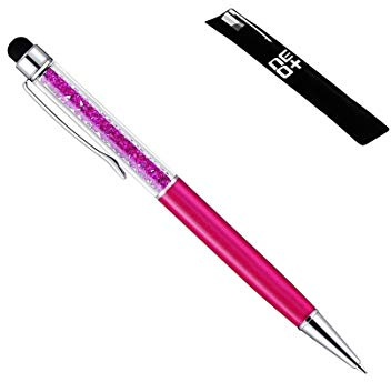 NEO+ QUALITÉ 2-en-1 écran Tactile capacitif Stylet et Stylo à Bille avec Cristaux (Fuchsia)