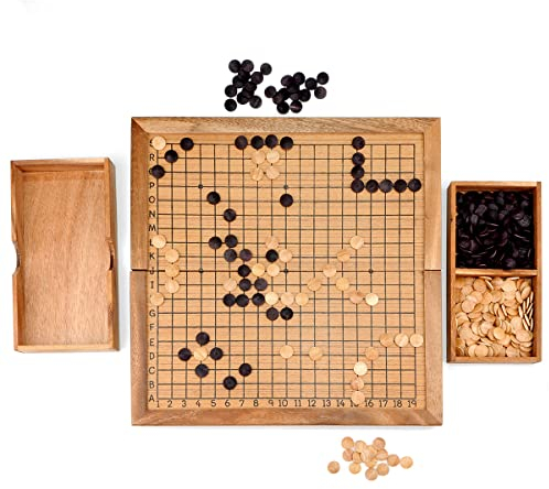 Logica Giochi art. GO - Gioco da Tavolo Strategico in Legno - Scatola Richiudibile - Gioco Professionale, per 2 giocatori