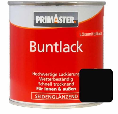 Primaster Buntlack 750ml Tiefschwarz Seidenglänzend Wetterfest Holz & Metall