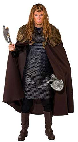 Fasching Umhang braun mit Fellbesatz - Ritter oder Wikinger