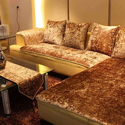 TY&WJ Plüsch Anti-rutsch Sofabezug Wohnzimmer Sofabezug Outdoor Couch-abdeckungen Möbel Protector Für ledersofa Haustier Hund & Kinder-gelb A 60x60cm(24x24inch)