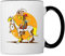 Spreadshirt Lucky Luke Jolly Jumper im Sonnenuntergang Tasse, Weiß/Schwarz, Keramik, 325 ml, Henkeltasse