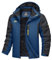 TACVASEN Herren Warme Skijacke Gefütterte Winterjacke Wasserabweisende mit Abnehmbarer Kapuzen (XXL, Denim Blau)