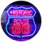 ADVPRO Route 66 Historic US The Mother Road Decoration Dual Color LED Barlicht Neonlicht Lichtwerbung Neon Sign Blau & Rot 600 x 400mm st6s64-i2371-br