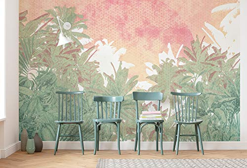 Komar Vlies Fototapete PALMIERS | Tapete, XXL, Dekoration, Jugendstil, Schlafzimmer, Wohnzimmer, Büro, Flur | Größe 400 x 280 cm (Breite x Höhe) | HX8-054