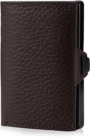 ZNAP® Slim Wallet Kreditkartenetui | Geldbörse Herren | Kartenhalter Geldbeutel Herren | Kartenetui Herren Geldbeutel | Herren Portemonnaie mit RFID Schutz | 12 Karten | Walnussbraun