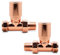 Straight Lacquered Copper Manual Standard Radiator Towel Rail Valves