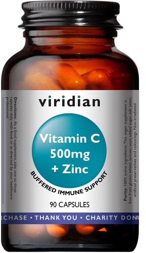 Viridian - Vitamin C 500mg & Zinc - 90 Caps | Tri-Mineral Ascorbate Formula | Buffered with Magnesium, Zinc and Calcium | Supports Normal Immunity | Nutritionist Formulated