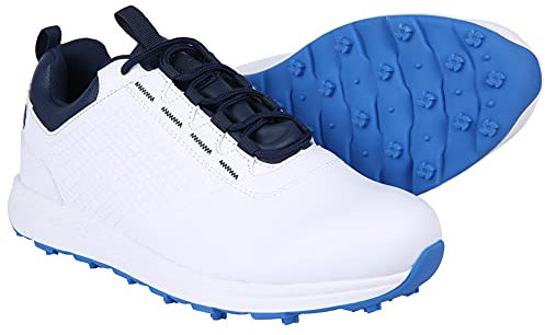 Ram Golf Accubar Mens Golf Shoes, White/Blue, Size 6