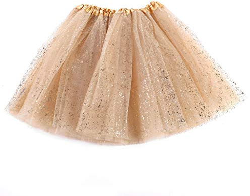 HANBOLI Baby Mädchen Ballett Tanz Tutu Rock 3 Schichten Tüll Glitter Pailletten Pettiskirt