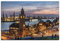 ARTLAND Wanddeko Leinwand Bilder Wandbild 60x40 cm Stadtbilder Hamburg Hafen Landungsbrücken U2FG