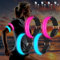 Molbory LED Armband USB, 4 Stück LED Reflective Band leuchtarmband laufarmband Lichtband Kinder leuchtbänder Reflektorband Licht für Joggen Laufen Running Sports Grün+Rosa