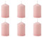 Stumpenkerzen Hellrosa, Durchmesser 6 cm, Höhe 10 cm, Säulenkerzen Rosa Blockkerzen, geruchsneutral, lange Brenndauer 30h, Set 6 Stück (1 Box)