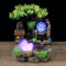 Zimmerbrunnen mit Pflanzen, Tischbrunnen Wasserfall mit Nebel, GartenAquariumHarz Desktop Brunnen Mit Beleuchtung Steingarten Dekoration, für Indoor Outdoor Luftbefeuchter (EU