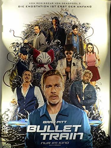 Bullet Train - Brad Pitt - Sandra Bullock - Filmposter 120x80cm gerollt