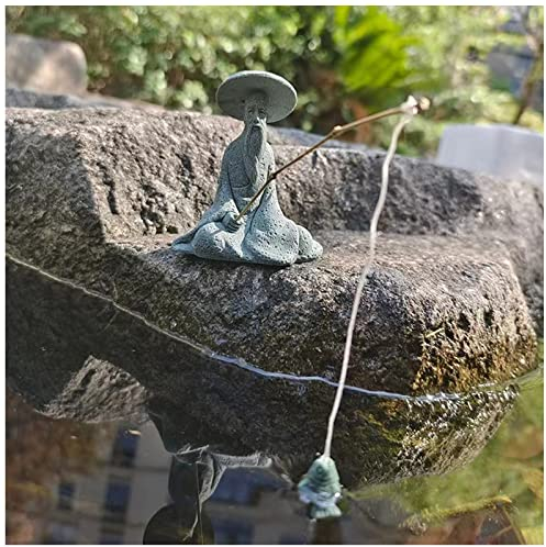 livelyfish Aquarium-Dekorationen, Statue, asiatische japanische Bonsai-Figuren, Zen-Gartendekorationen, Sandstein-Ornament für Aquarium, Heimdekoration, B-2