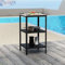 casa.pro Outdoor Standregal Bolognano Schwarz/Silber matt Gartenregal für Grill und Camping 92 x 50 x 50 cm für Drinnen und Draußen mit 3 Ablagen