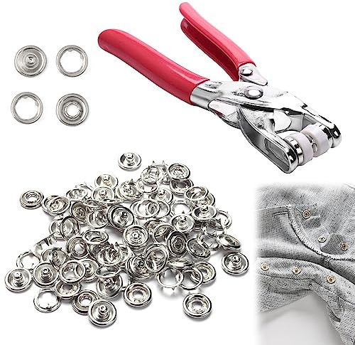 Boutons Pression Set,Boutons-Pression avec Pinces,Attaches Pression à Œillets,Presse Couture Artisanat