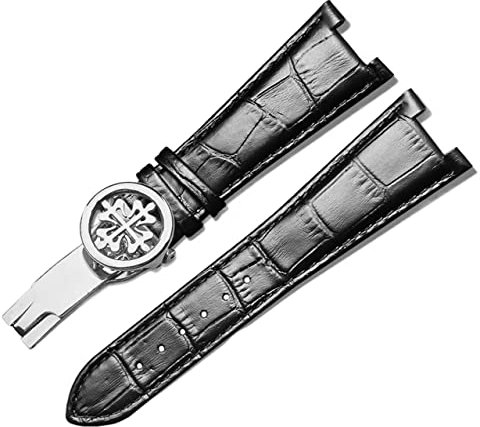BONOOL Echtleder-Uhrenarmband für Patek Philippe 5711 5712G, wasserdicht, schweißfest, konkave Faltschließe, 25 mm Armband